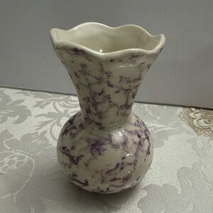 Bud Vase – small (4 inch)Purple and Cream Ceramic